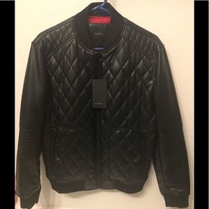 Zara Faux Leather Bomber Jacket